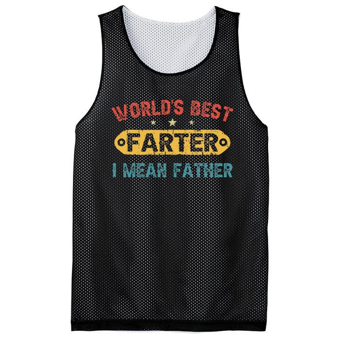 World's Best Farter I Mean Father Funny Father's Day Mesh Reversible Basketball Jersey Tank