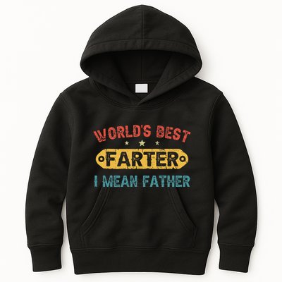 World's Best Farter I Mean Father Funny Father's Day Kids Hoodie