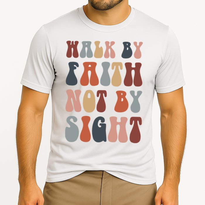 Walk By Faith Not By Sight Bible Verse Christian Cooling Performance Crew T-Shirt