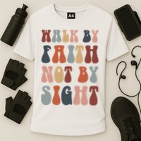 Walk By Faith Not By Sight Bible Verse Christian Cooling Performance Crew T-Shirt