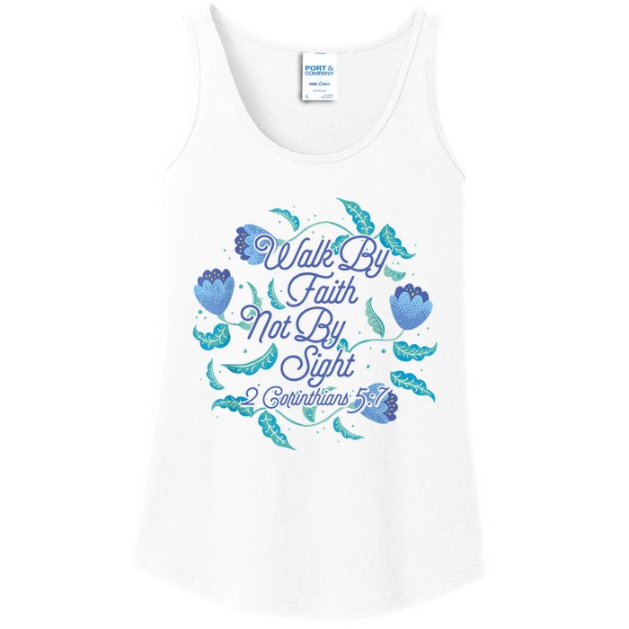 Walk By Faith Not By Sight 2 Corinthians 5:7 Ladies Essential Tank