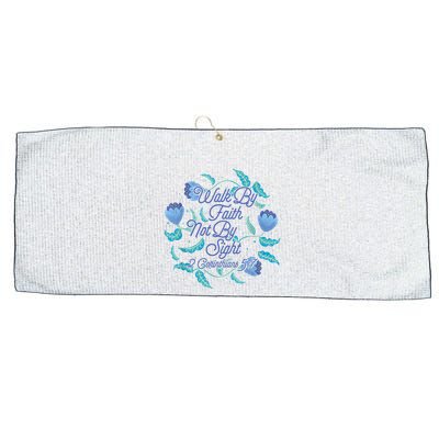 Walk By Faith Not By Sight 2 Corinthians 5:7 Large Microfiber Waffle Golf Towel