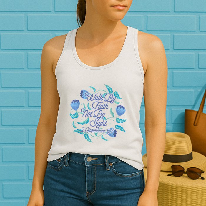 Walk By Faith Not By Sight 2 Corinthians 5:7 Womens Tank Top