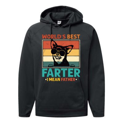 Worlds Best Farter I Mean Father Best Dad Ever Cool Dog Performance Fleece Hoodie