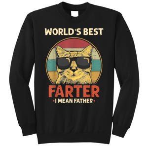 Worlds Best Farter I Mean Father Best Cat Dad Ever Funny Sweatshirt