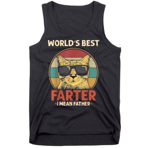 Worlds Best Farter I Mean Father Best Cat Dad Ever Funny Tank Top