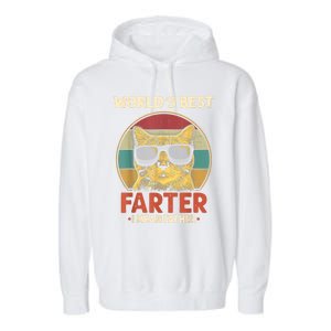 Worlds Best Farter I Mean Father Best Cat Dad Ever Funny Garment-Dyed Fleece Hoodie