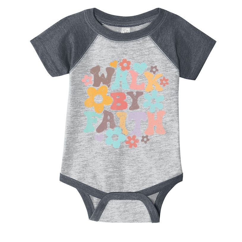 Walk By Faith Christian Jesus Love Religious Prayer Women Infant Baby Jersey Bodysuit