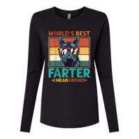 Worlds Best Farter I Mean Father Best Cat Dad Ever Womens Cotton Relaxed Long Sleeve T-Shirt