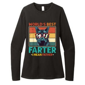 Worlds Best Farter I Mean Father Best Cat Dad Ever Womens CVC Long Sleeve Shirt