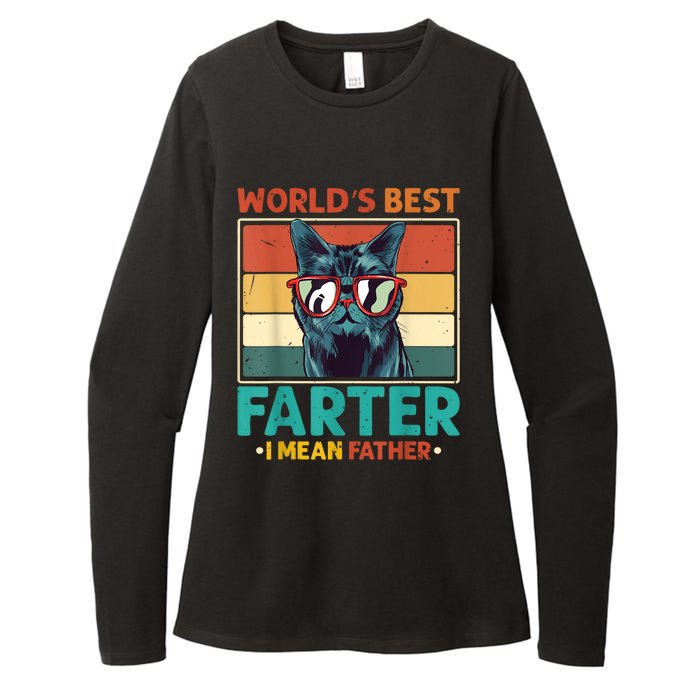 Worlds Best Farter I Mean Father Best Cat Dad Ever Womens CVC Long Sleeve Shirt