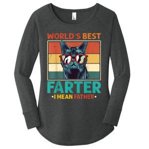 Worlds Best Farter I Mean Father Best Cat Dad Ever Women's Perfect Tri Tunic Long Sleeve Shirt