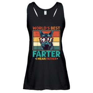 Worlds Best Farter I Mean Father Best Cat Dad Ever Ladies Essential Flowy Tank