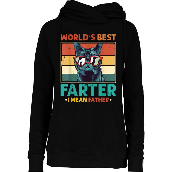 Worlds Best Farter I Mean Father Best Cat Dad Ever Womens Funnel Neck Pullover Hood