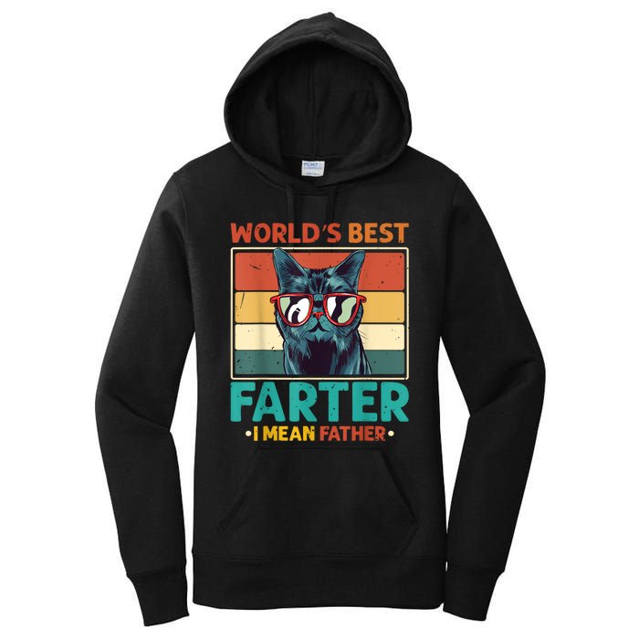 Worlds Best Farter I Mean Father Best Cat Dad Ever Women's Pullover Hoodie