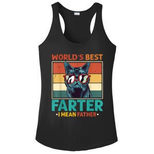 Worlds Best Farter I Mean Father Best Cat Dad Ever Ladies PosiCharge Competitor Racerback Tank