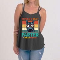 Worlds Best Farter I Mean Father Best Cat Dad Ever Women's Strappy Tank