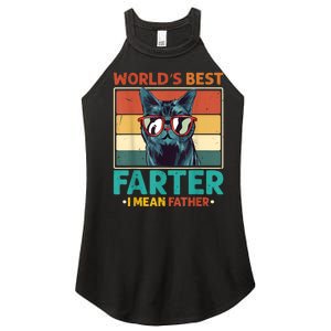 Worlds Best Farter I Mean Father Best Cat Dad Ever Women's Perfect Tri Rocker Tank