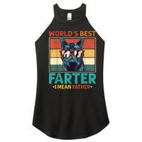 Worlds Best Farter I Mean Father Best Cat Dad Ever Women's Perfect Tri Rocker Tank