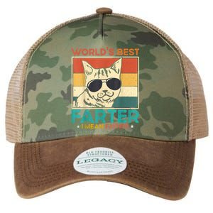 Worlds Best Farter I Mean Father Funny Best Cat Dad Ever Legacy Tie Dye Trucker Hat