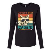 Worlds Best Farter I Mean Father Funny Best Cat Dad Ever Womens Cotton Relaxed Long Sleeve T-Shirt