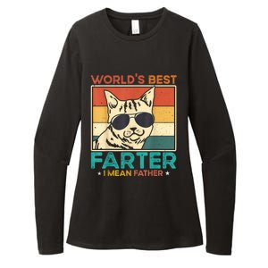 Worlds Best Farter I Mean Father Funny Best Cat Dad Ever Womens CVC Long Sleeve Shirt