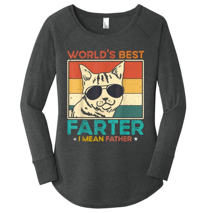 Worlds Best Farter I Mean Father Funny Best Cat Dad Ever Women's Perfect Tri Tunic Long Sleeve Shirt