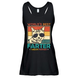 Worlds Best Farter I Mean Father Funny Best Cat Dad Ever Ladies Essential Flowy Tank