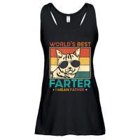 Worlds Best Farter I Mean Father Funny Best Cat Dad Ever Ladies Essential Flowy Tank