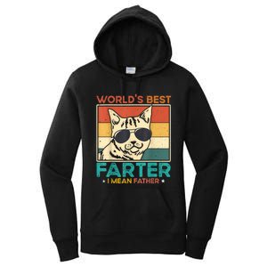 Worlds Best Farter I Mean Father Funny Best Cat Dad Ever Women's Pullover Hoodie