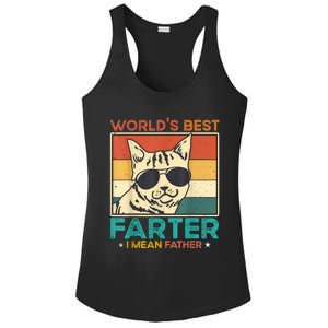 Worlds Best Farter I Mean Father Funny Best Cat Dad Ever Ladies PosiCharge Competitor Racerback Tank