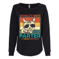 Worlds Best Farter I Mean Father Funny Best Cat Dad Ever Womens California Wash Sweatshirt