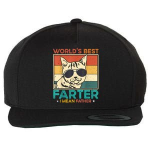 Worlds Best Farter I Mean Father Funny Best Cat Dad Ever Wool Snapback Cap