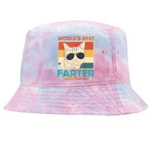 Worlds Best Farter I Mean Father Funny Best Cat Dad Ever Tie-Dyed Bucket Hat