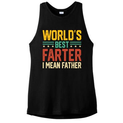 World's Best Farter I Mean Father Tank Top Ladies PosiCharge Tri-Blend Wicking Tank