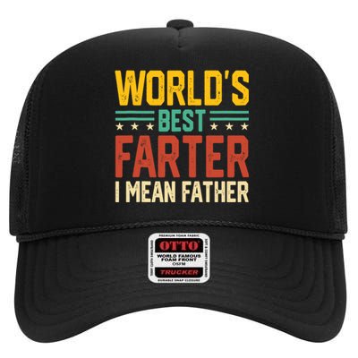 World's Best Farter I Mean Father Tank Top High Crown Mesh Back Trucker Hat