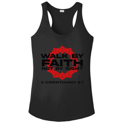 Walk By Faith Not By Sight 2 Corinthians 5 7 Jesus Ladies PosiCharge Competitor Racerback Tank