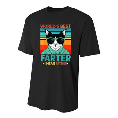 Worlds Best Farter I Mean Father Best Cat Dad Ever Youth Performance Sprint T-Shirt