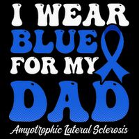 Wear Blue For Dad Design Als Awarenesss Flat Bill Trucker Hat