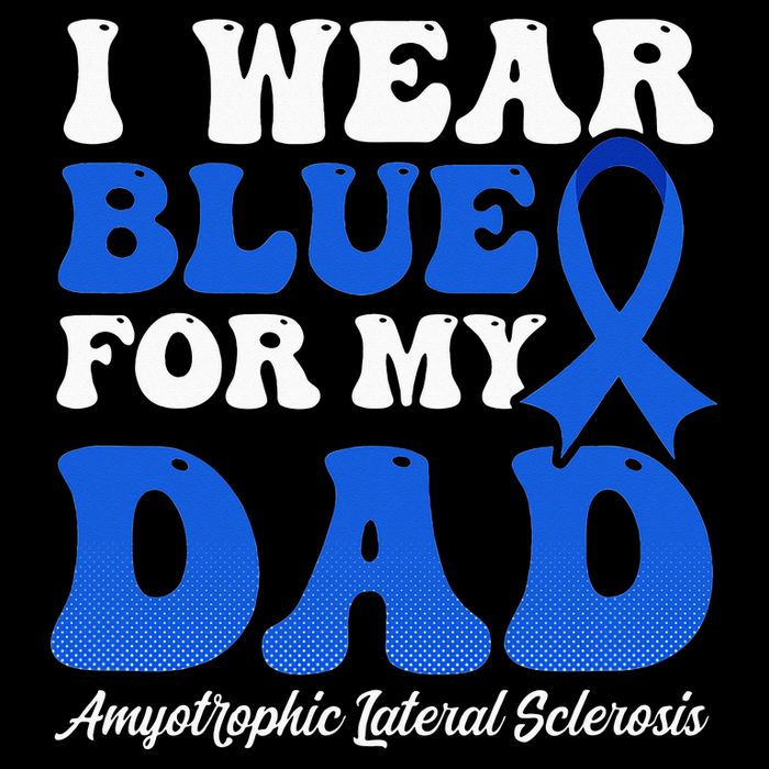 Wear Blue For Dad Design Als Awarenesss Flat Bill Trucker Hat