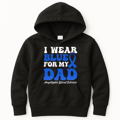 Wear Blue For Dad Design Als Awarenesss Kids Hoodie