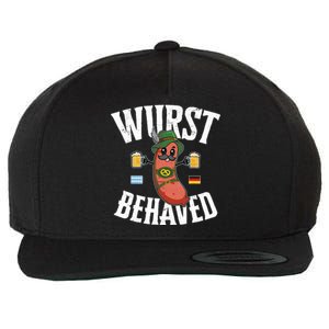 Wurst Behaved Funny German Bratwurst Oktoberfest Wool Snapback Cap