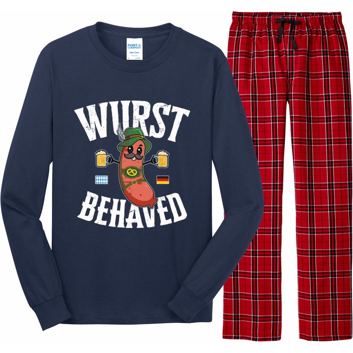 Wurst Behaved Funny German Bratwurst Oktoberfest Long Sleeve Pajama Set