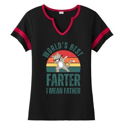 World’s Best Farter I Mean Father Vintage Ladies Halftime Notch Neck Tee