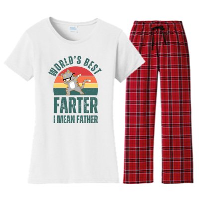 World’s Best Farter I Mean Father Vintage Women's Flannel Pajama Set