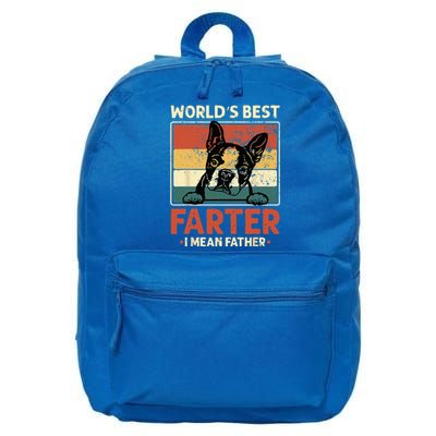 Worlds Best Farter I Mean Father Best Dad Ever Cool Dog 16 in Basic Backpack