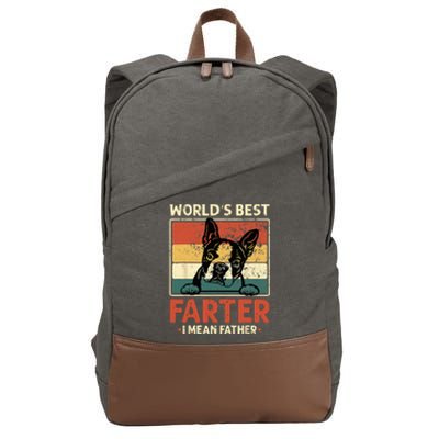 Worlds Best Farter I Mean Father Best Dad Ever Cool Dog Cotton Canvas Backpack