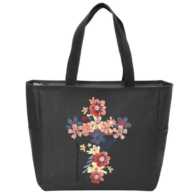 Walk By Faith Not By Sight Jesus Is The Light Bible Verse .Png Zip Tote Bag