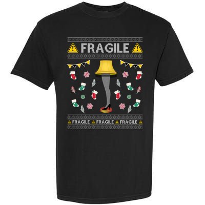 Wild Bobby Fragile Leg Lamp Christmas Story Funny Ugly Garment-Dyed Heavyweight T-Shirt
