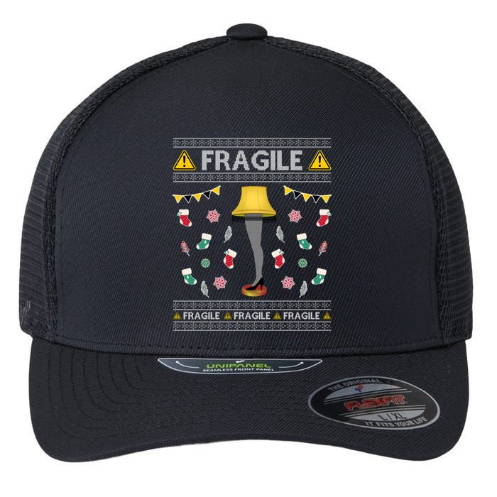 Wild Bobby Fragile Leg Lamp Christmas Story Funny Ugly Flexfit Unipanel Trucker Cap